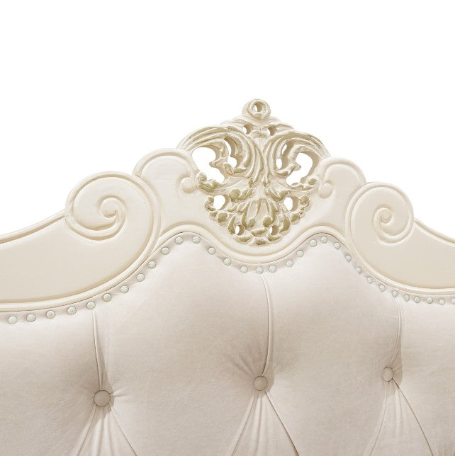 AICO Lavelle Cal King Wing Mansion Bed in Classic Pearl